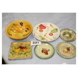 3 BLUE RIDGE PLATES, LARGE PLATTER, LOS