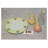 PLATE & 3 CANDLES, WRAPPED