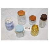 6 CONTAINERS, JARS