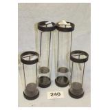 GLASS & METAL CANDLE HOLDERS TALLEST 18 X 4