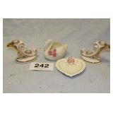 CANDLE HOLDERS, SWAN, DISH
