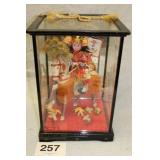 ORIENTAL GIRL ON HORSE IN DISPLAY CASE