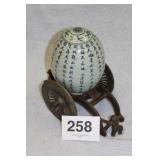 ORIENTAL EGG ON METAL CART 11 X 10