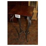 METAL & WOOD TABLE 39 X 19 1/2