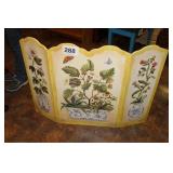 PAINTED FIREPLACE SCREEN, SOME DAMAGE