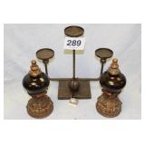 METAL CANDLE HOLDERS & DECOR 16 1/2"