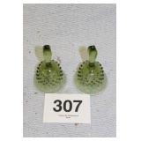 2 STAMPED FENTON BELLS 6"