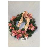 WREATH, PINK POINSETTAS