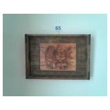 Old wooden tray with painting on it