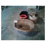 Wicker basket mop bucket and filter queen vacuum
