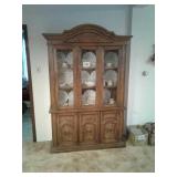 Burlington lighted hutch matches the dining room