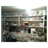 Fruit jars pots pans and other misc