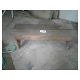 4 foot oak bench on jack legs