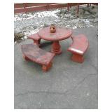 Concrete table with 3 benches