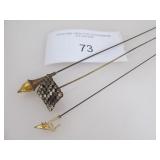 3 LONG OLD HAT PINS HUMINGBIRD, RHINESTONE