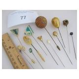 OLD HAT PINS...VARIETY OF MATERIALS