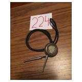 SILVER BARBER US COIN IN STRING TIE..BOLO