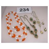 3 NECKLACE SETS WITH EARRINGS