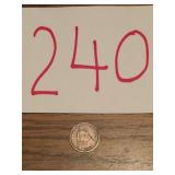 1857 US SILVER SEATED LIBERTY HALF DIME