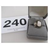 MOTHER OF PEARL SILVER RING....5.5