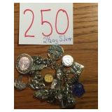 STERLING SILVER CHARM BRACELET....2-1/2 OZ. SILVER