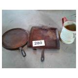 CAST IRON SKILLET-WAGNER, BREAKFEST GRIDDLE