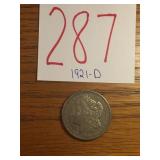 1921-D MORGAN SILVER DOLLAR