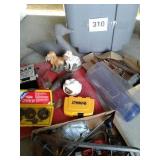 TRASH CAN, DEWALT DRILL BITS, MASTER MECHANIC SAW