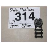 STERLING SILVER MILITARY PIN...15.7 GRAMS