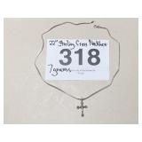 22" STERLING CROSS NECKLACE....7 GRAMS