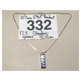 STERLING SILVER 23" CHAIN ART PENDANT...17.3 GR