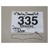 10" STERLING DIAMOND CUT BRACELET...2 GR