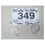 ART CRAFTED STERLING SILVER EARRINGS...11.3 GR
