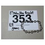 8" STERLING SILVER BRACELET...8.9 GRAMS