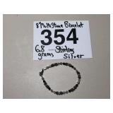 8" MULTI-STONE BRACELET, STERLING...6.8 GRAMS