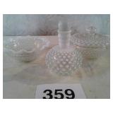 HOB NAIL GLASSWARE (3)...FENTON?