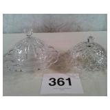 2 GLASS BUTTER DISHES