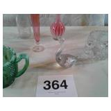 FENTON VASE? MISC. GLASSWARE, PEPSI SPRINKLE