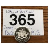 1.34G OF PURE SILVER CAMEO PROOF...1973