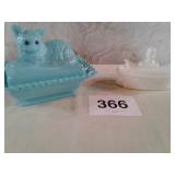 VTG. BUTTER DISHES (2)