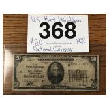 U.S. RARE PHILADELPHIA $20. NATIONAL CURRENCY 1929