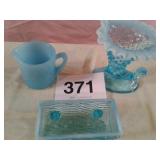 BLUE MISC. GLASSWARE...FENTON?