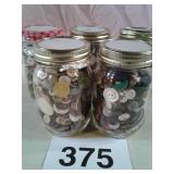 (5) PT. JARS FULL OF VTG. BUTTONS