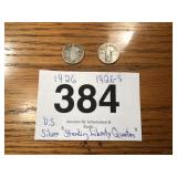 U.S. SILVER STANDING LIBERTY QUARTERS 1926 &1926-S