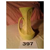 9" TALL MCCOY PITCHER- (LIME GREEN WITH FLOWERS)