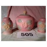 3 USA; SALT AND PEPPER SHACKERS; LIDED BOWL