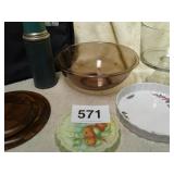 PYREX BOWL; PUNCH BOWL; PIE DISH ETC.