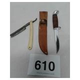 CASE XXX KNIFE WITH LEATHER BELT HOLDER;