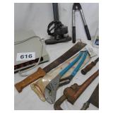 RIDGED PIPE WRENCH; CHANNEL LOCKS; ETC..
