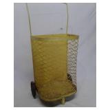VTG METAL CART ON ROLLERS AND HANDLE